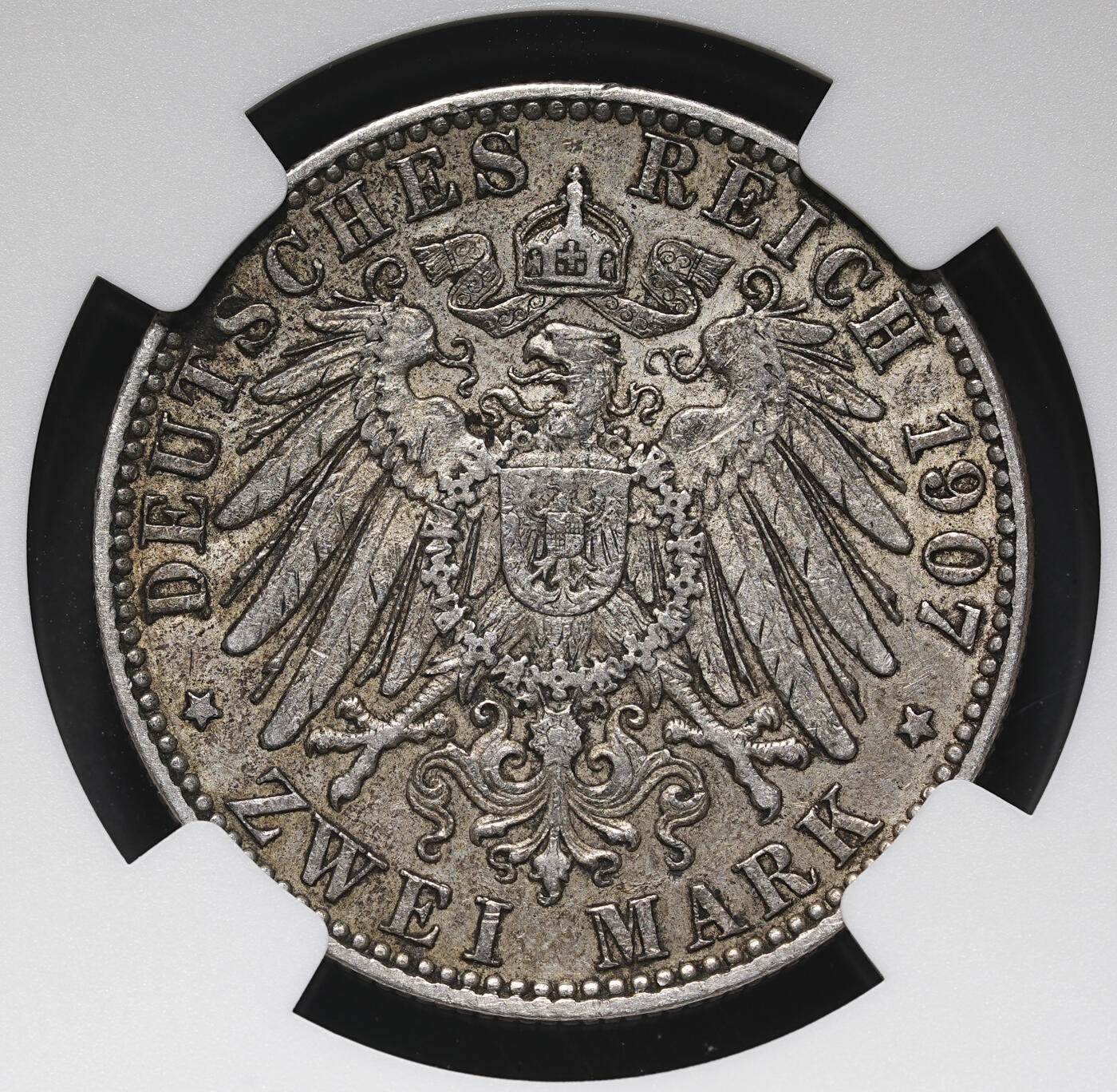 修遠堂世界钱币第三十七期 全场包邮 NGC AU50 1907年汉堡2马克银币