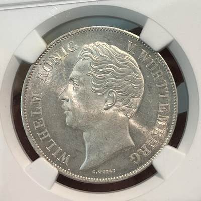 NGC-MS63 1847符腾堡狮鹿纹章2盾大银币唯一亚军 - NGC-MS63 1847符腾堡狮鹿纹章2盾大银币唯一亚军