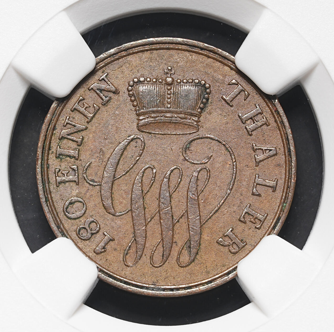 修遠堂世界钱币第三十七期 全场包邮 NGC AU55BN 1858年绍姆堡-利珀公国2芬尼铜币 少见小邦国币 唯一冠军分