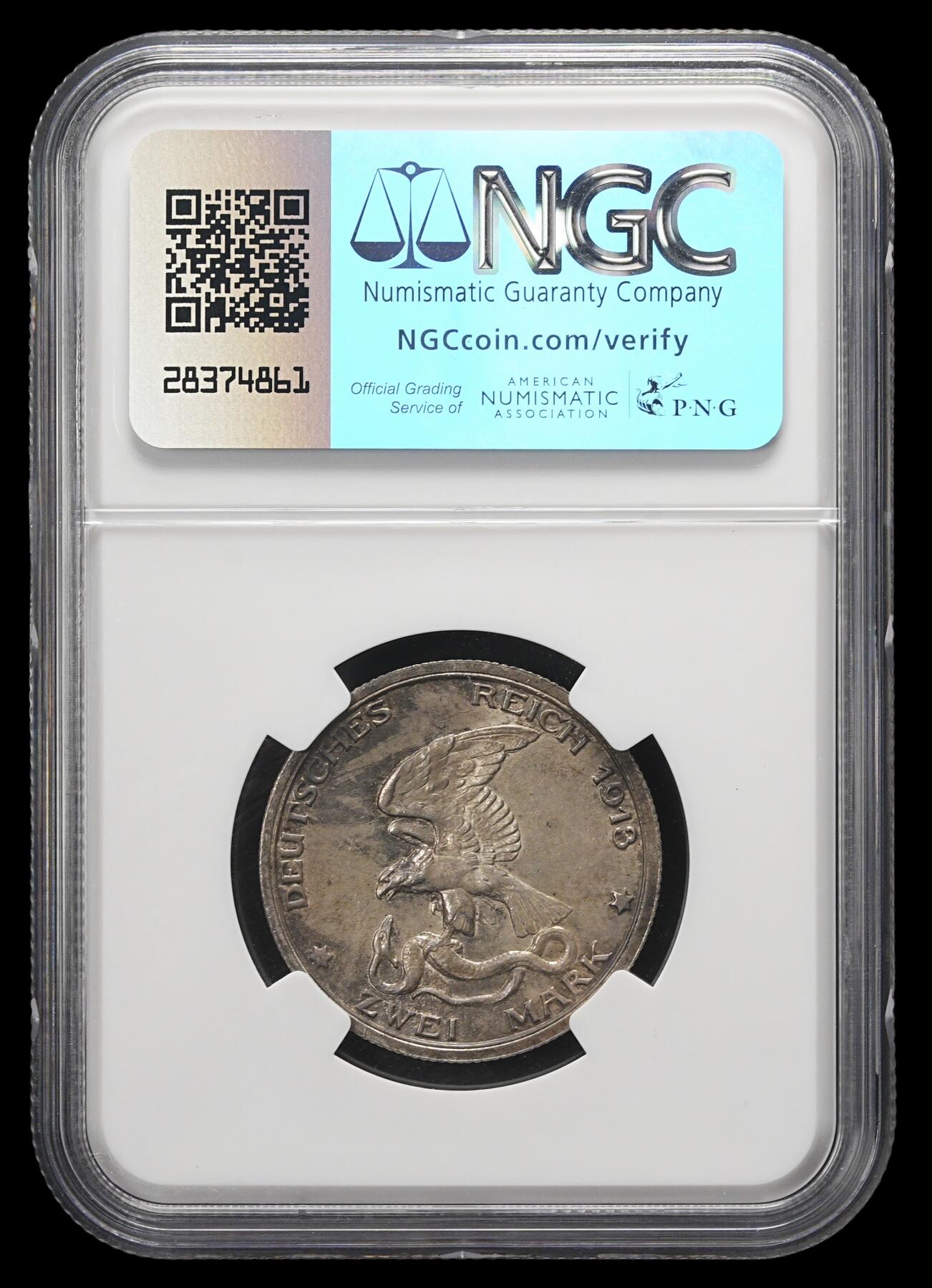 修遠堂世界钱币第三十七期 全场包邮 NGC MS63 1913年普鲁士战胜拿破仑百年纪念2马克银币