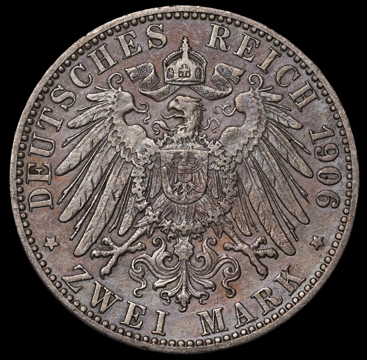 修遠堂世界钱币第三十七期 全场包邮 1906年符腾堡2马克银币