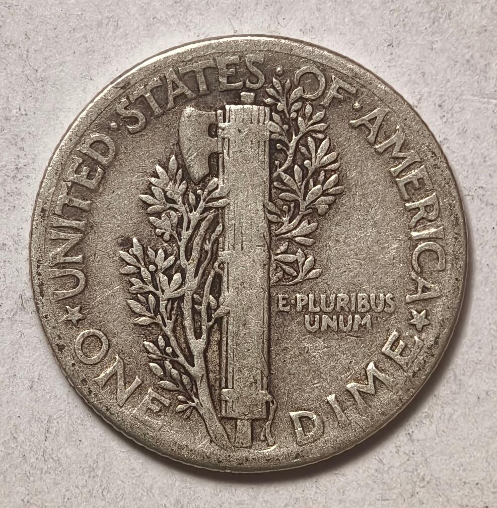 紫瑗钱币——第412期 美国 1937年 墨丘比利 小飞侠 10美分 2.5克 0.9银