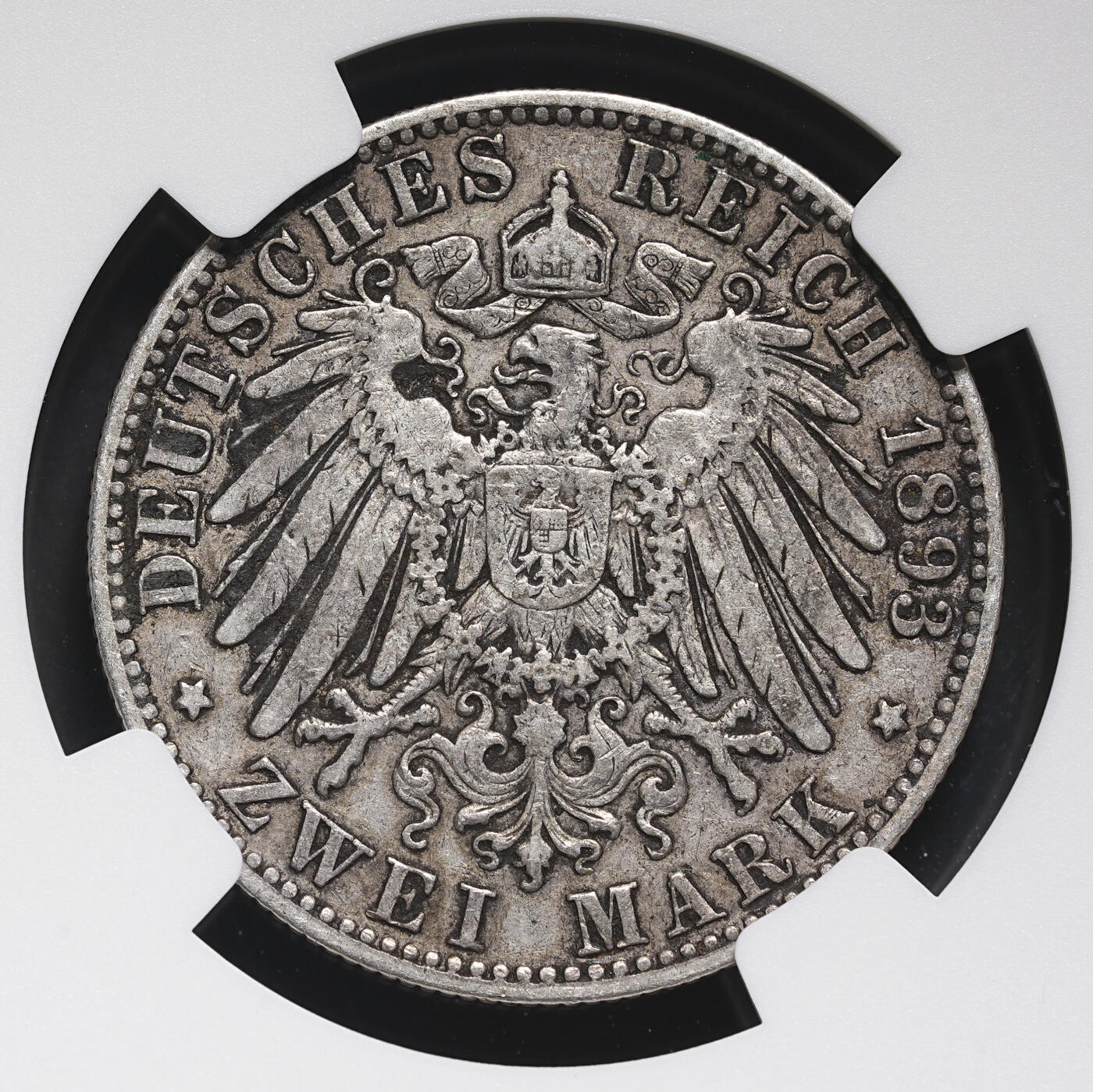 修遠堂世界钱币第三十七期 全场包邮 少见年份 NGC XF40 1893年萨克森2马克银币 书价160美金