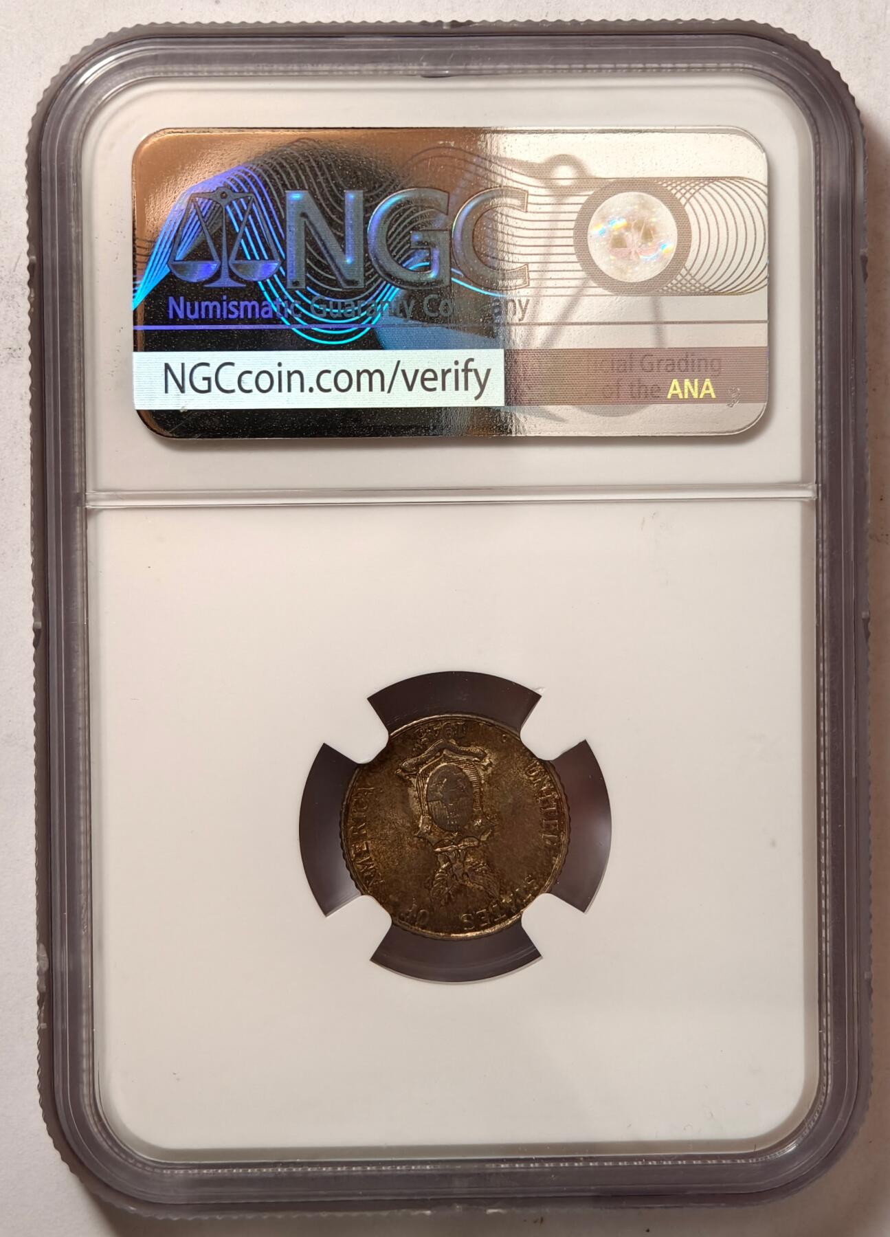 紫瑗钱币——第412期 美属菲律宾 1945年 D版 火山与女神 10分 银币 NGC MS63