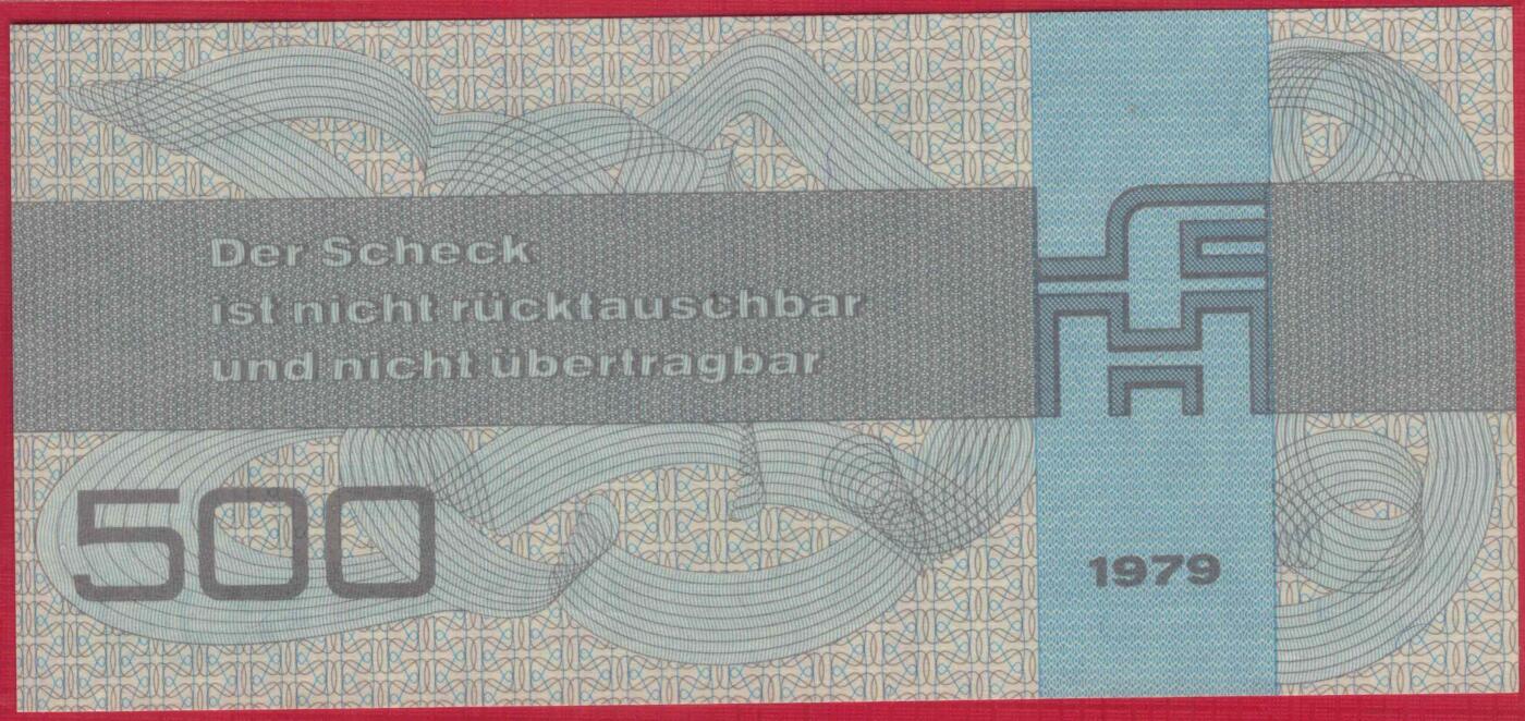 德国(东德 民主德国)1979年500马克 外汇券 AB冠 无47 实物图 UNC