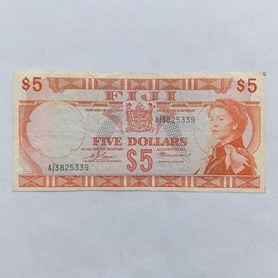 各国外币第56期 - 斐济1974年5元少见