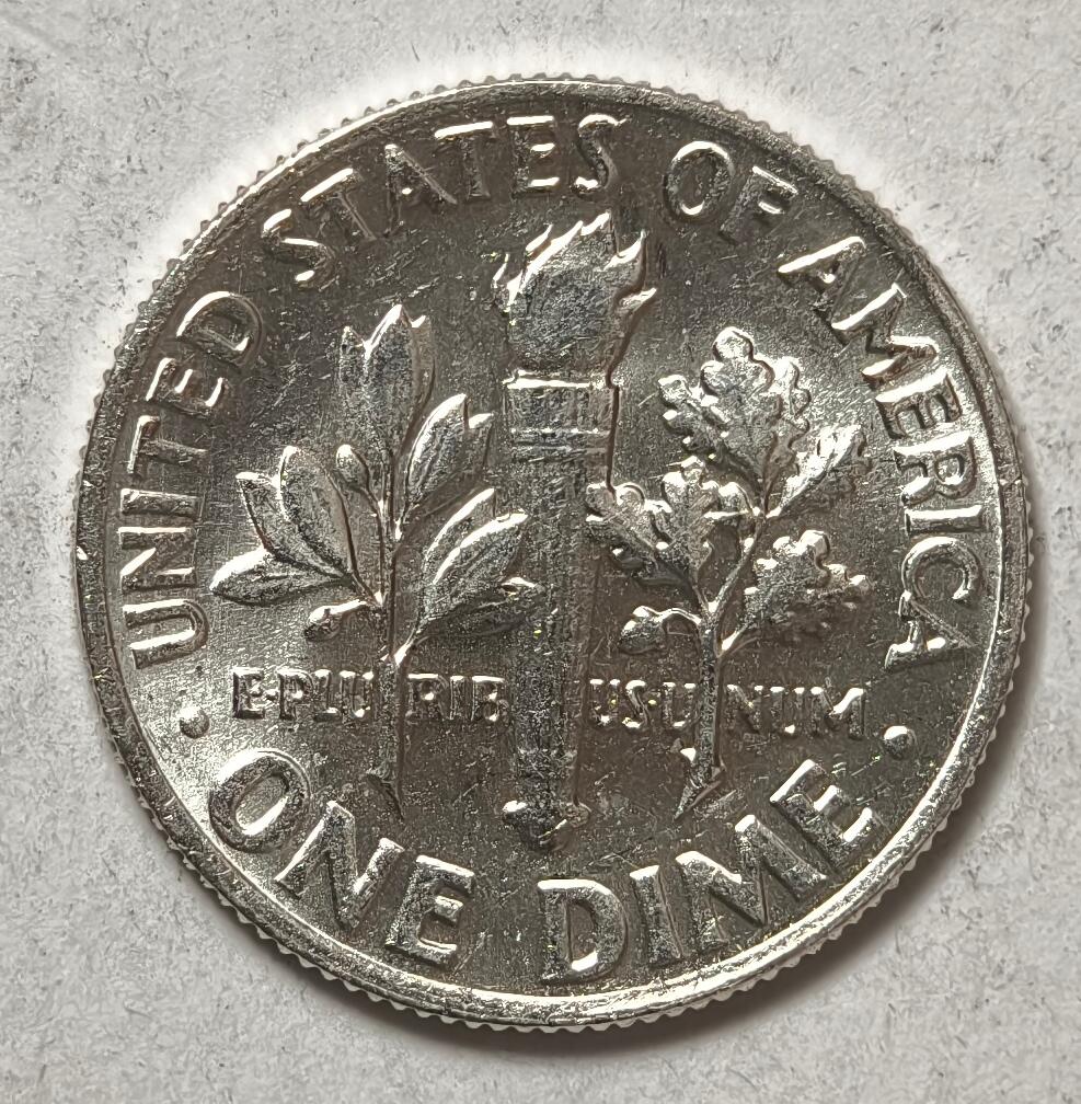 紫瑗钱币——第412期 美国 1964年 罗斯福 10美分 2.5克 0.9银 BU 可评级