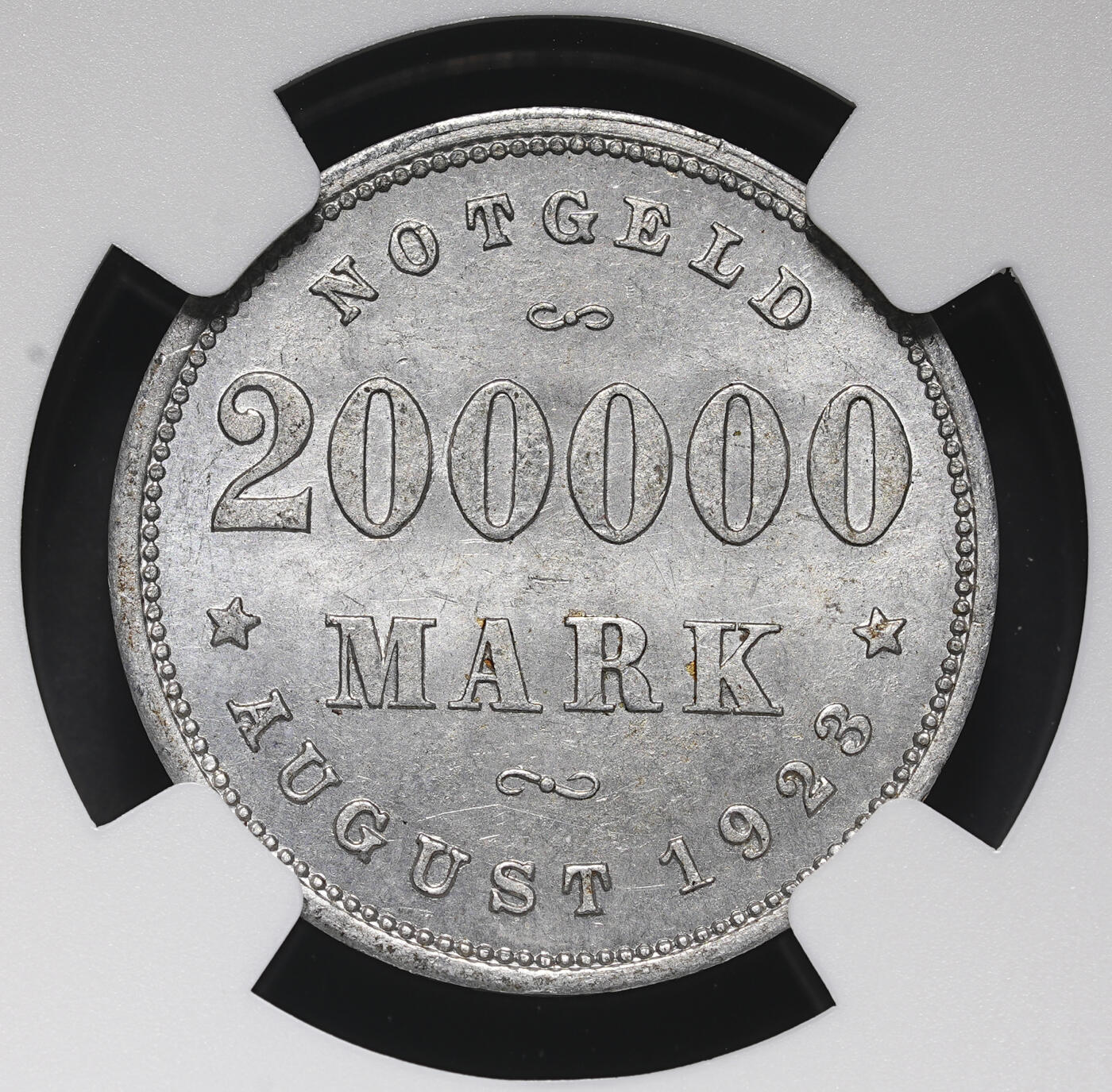 修遠堂世界钱币第三十七期 全场包邮 NGC MS64 1923年德国紧急时期汉堡20万马克 NGC版别标签有误