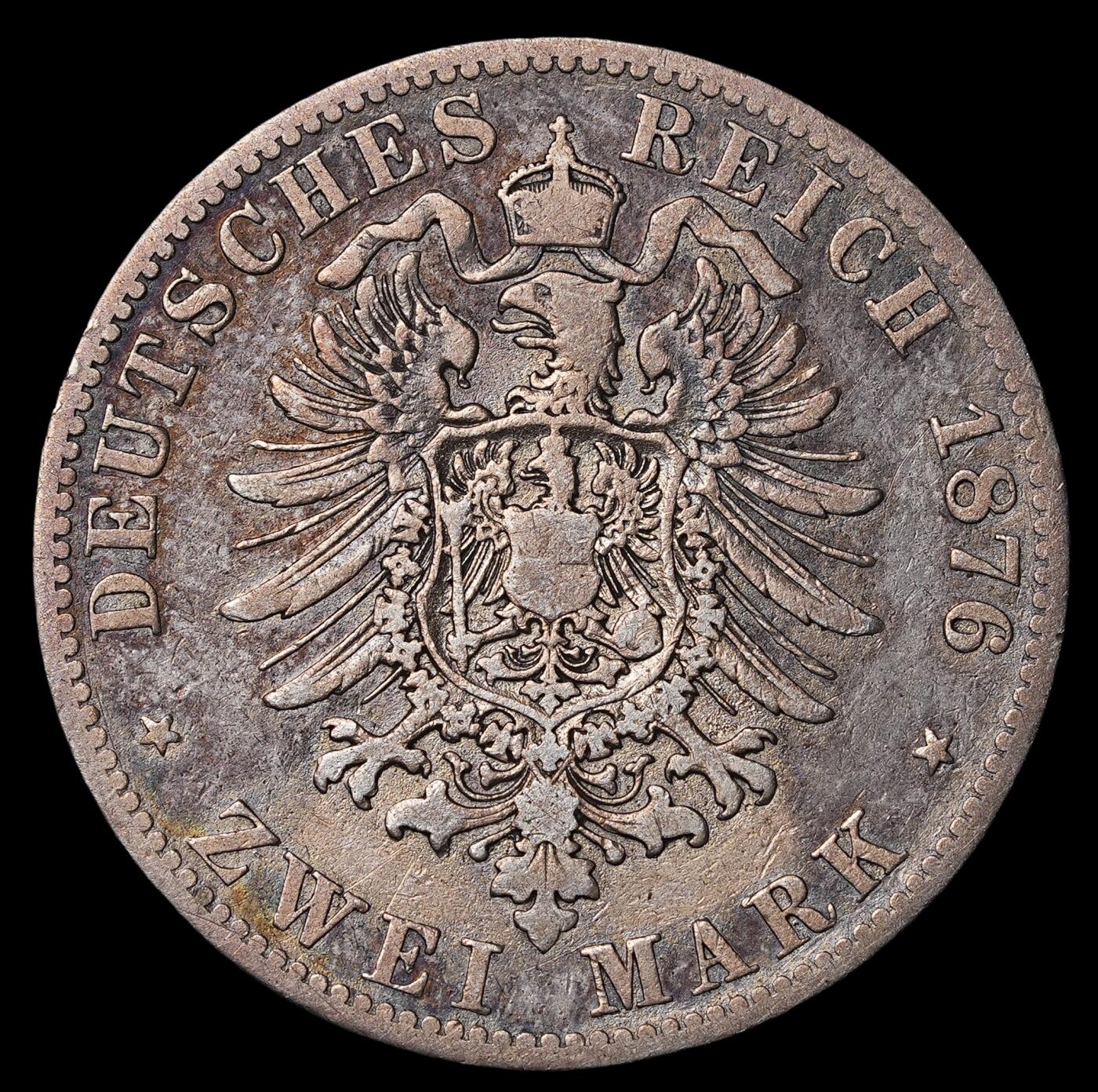 修遠堂世界钱币第三十七期 全场包邮 1876年普鲁士2马克银币