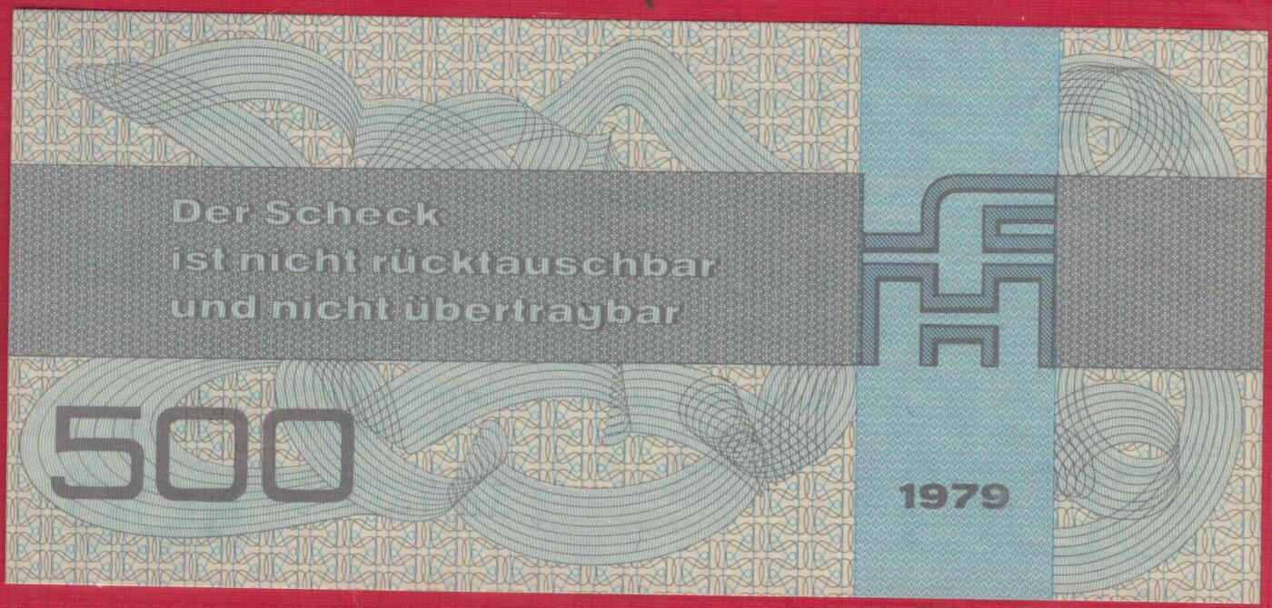 德国(东德 民主德国)1979年500马克 外汇券 AA冠 无4 实物图 UNC