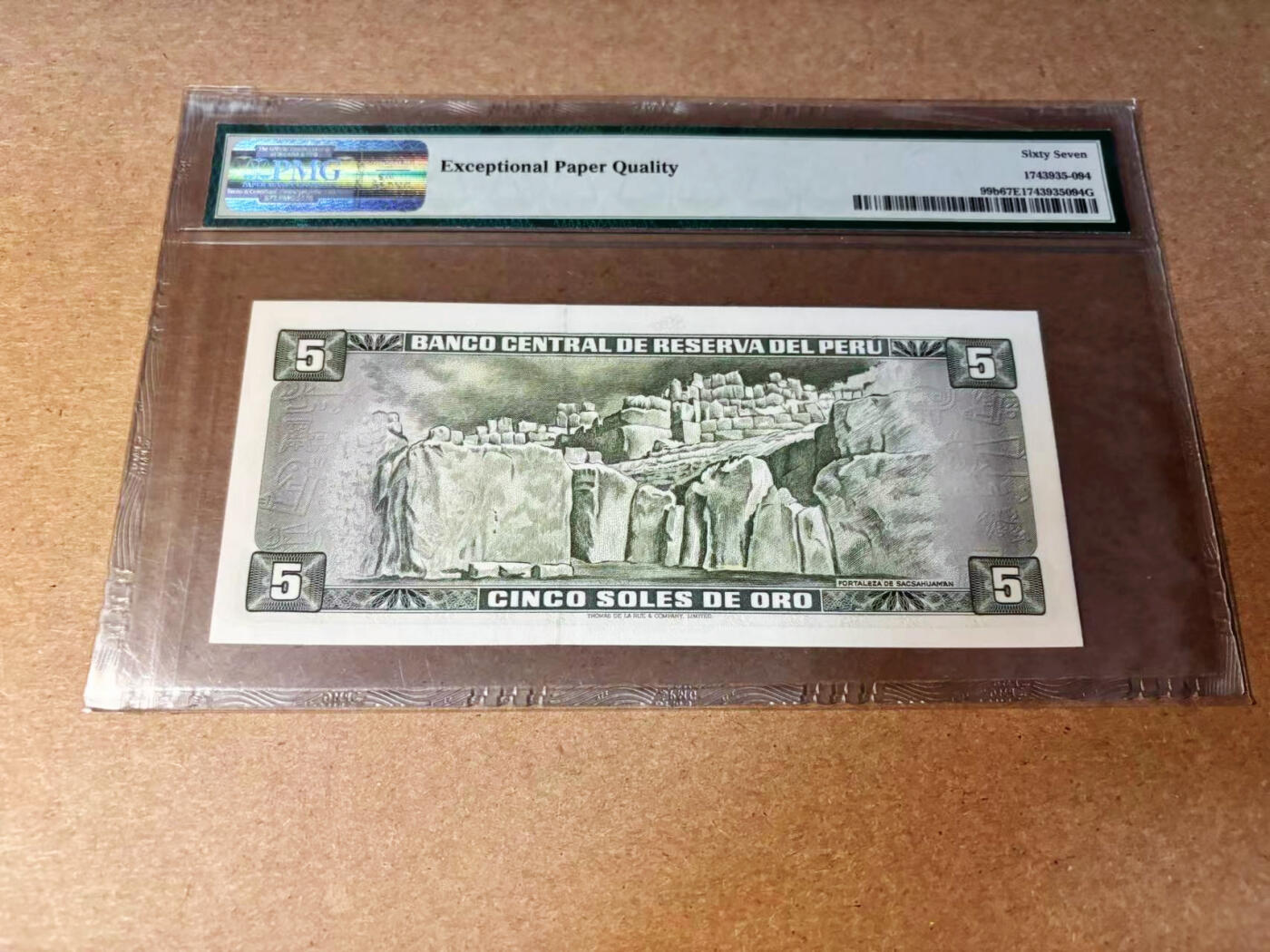 【Blue Auction】✨世界纸币精拍第533期【精】 秘鲁 1970-72年5索尔 PMG67EPQ 高分