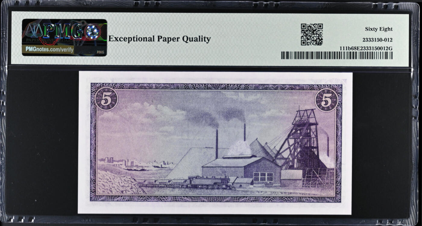 【Blue Auction】✨世界纸币精拍第533期【精】 【唯一冠军分】南非 1967-74年5兰特 PMG68EPQ 超高分