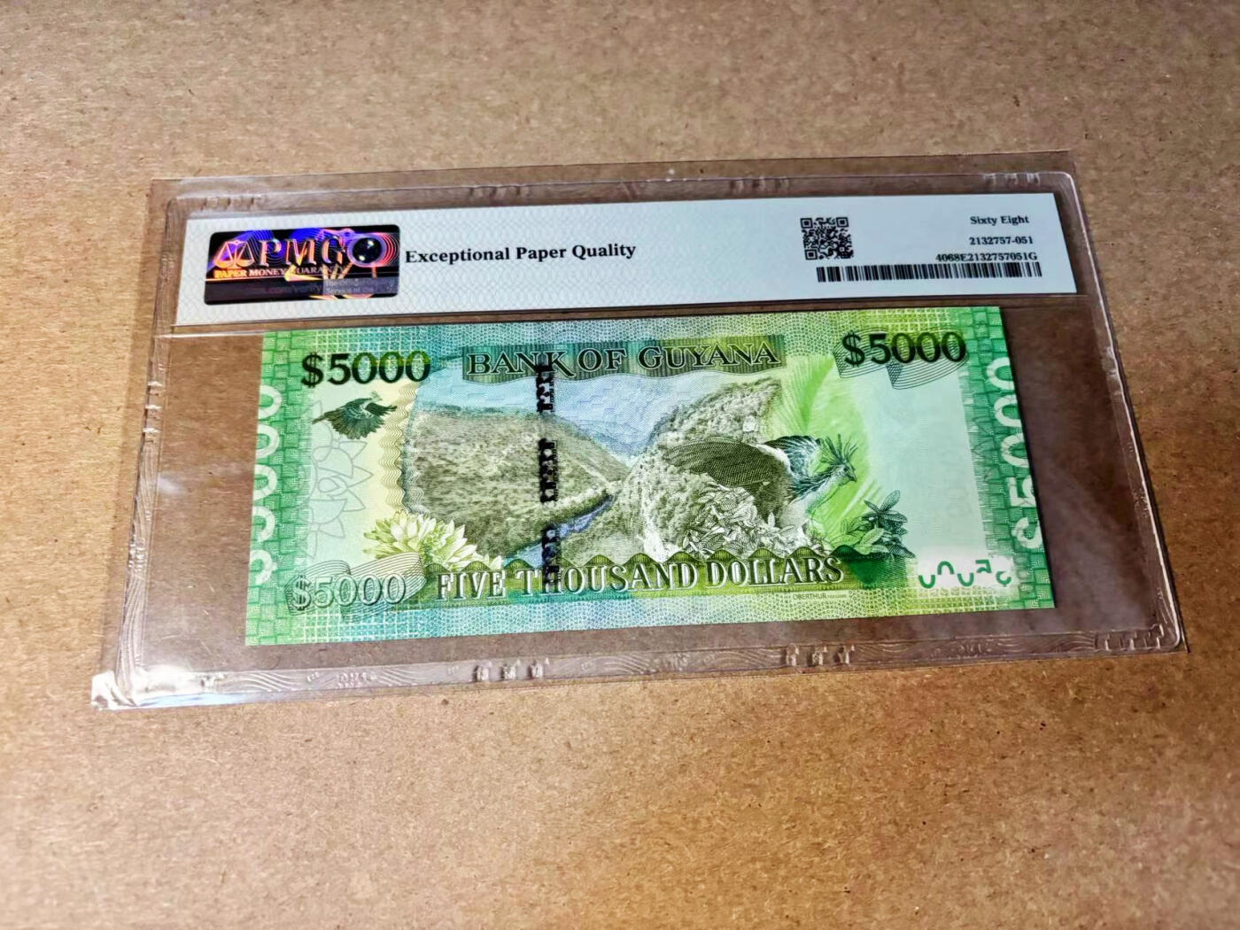 【Blue Auction】✨世界纸币精拍第533期【精】 圭亚那 2013年5000比索 PMG68EPQ 超高分