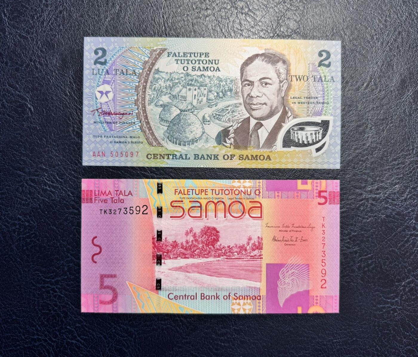 收藏联盟Quantum Auction 第371期拍卖  萨摩亚2012年5-100塔拉和2008年10塔拉1997年2塔拉  品相全新UNC