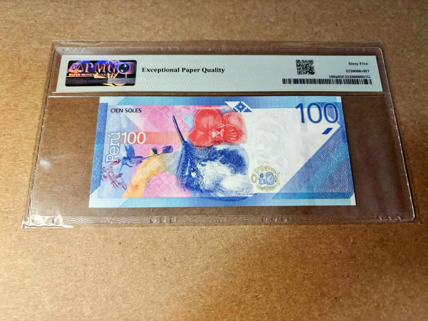 【Blue Auction】✨世界纸币精拍第533期【精】 【AA冠无47】秘鲁 2019年100索尔 PMG65EPQ 