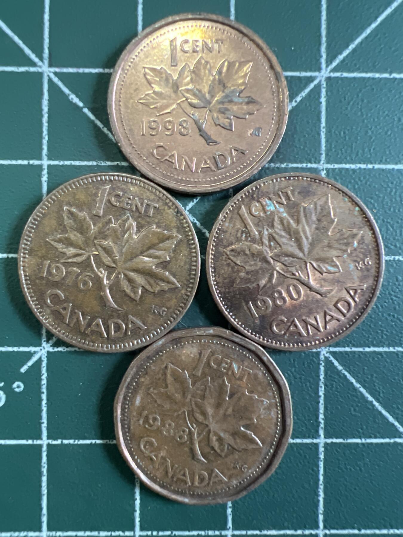 第692期 硬币专场 （无押金，捡漏，全场50包邮，偏远地区除外，接收代拍业务，本店十天发一次货） 加拿大一分  4枚