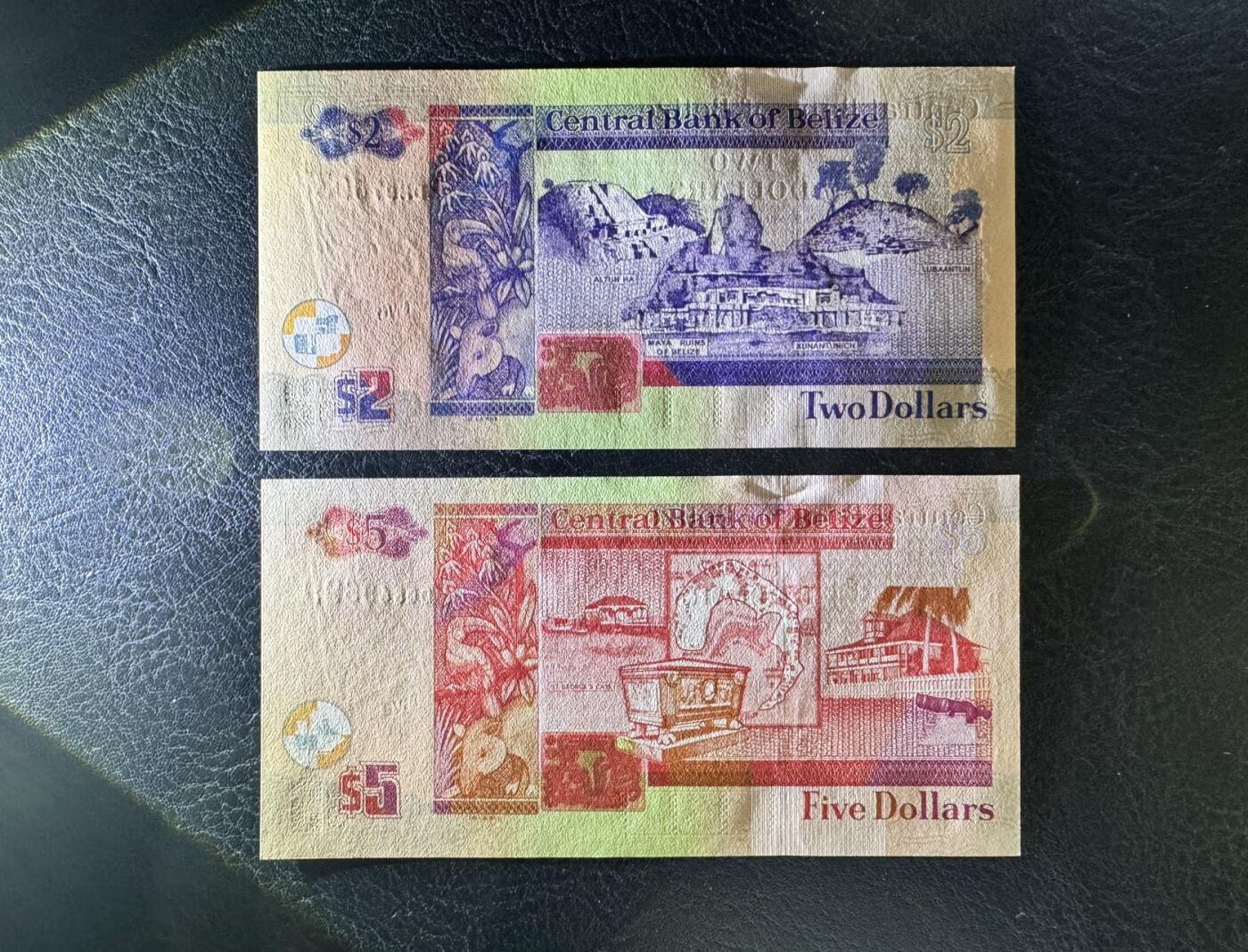 收藏联盟Quantum Auction 第371期拍卖  伯利兹2011年2和5元以及巴哈马2001和2019年1/2元首发A冠 品相全新UNC