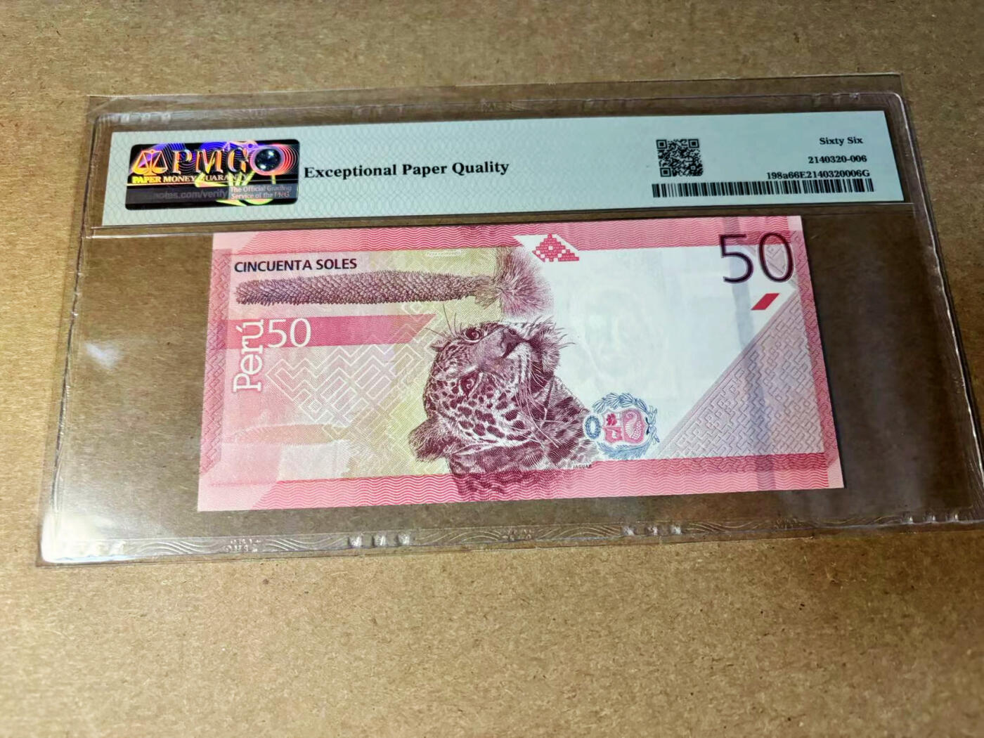 【Blue Auction】✨世界纸币精拍第533期【精】 【AA】秘鲁 2019年50索尔 PMG66EPQ 