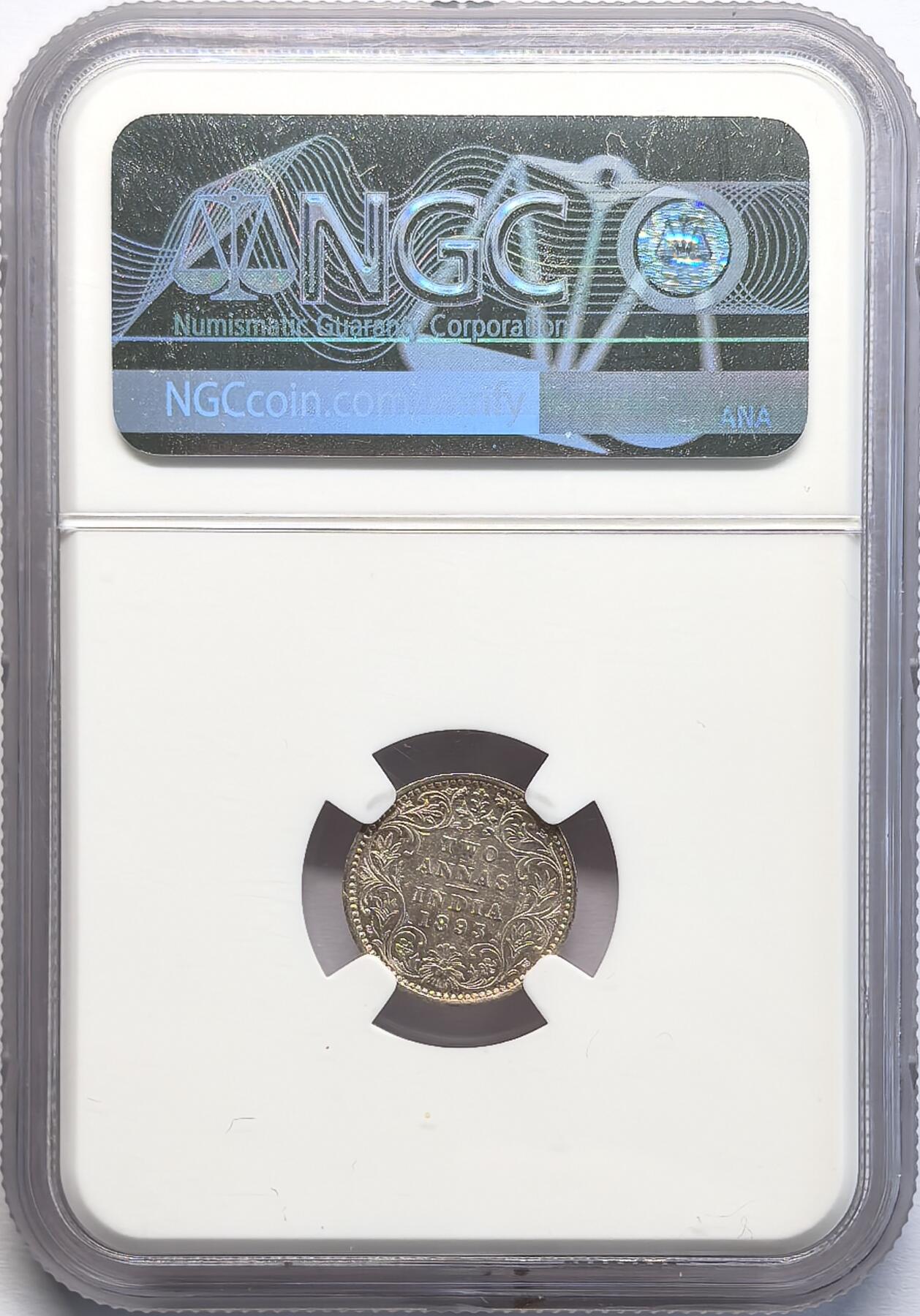 凡希社世界钱币微拍第二百八十二期 1893B英属印度小维2安那银币NGC-MS62