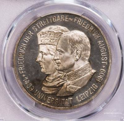 PCGS-PR65CAM 1909萨克森莱比锡大学5马克PF CA冠军 - PCGS-PR65CAM 1909萨克森莱比锡大学5马克PF CA冠军