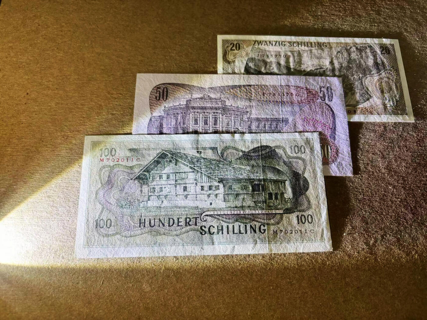 【Blue Auction】✨世界纸币精拍第533期【精】 【一组3张】奥地利 1967-70年20-50-100先令 AU品相