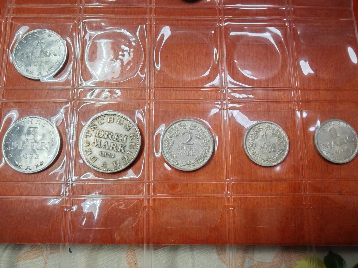 长老汇龙年精选第二十七场拍卖 192X德国魏玛时期马克6枚，4枚银币，2枚铝币（不同版本）