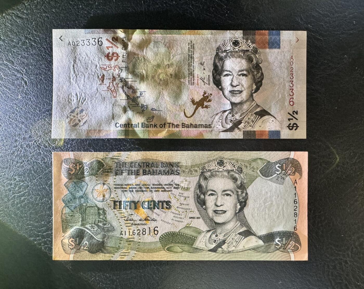收藏联盟Quantum Auction 第371期拍卖  伯利兹2011年2和5元以及巴哈马2001和2019年1/2元首发A冠 品相全新UNC