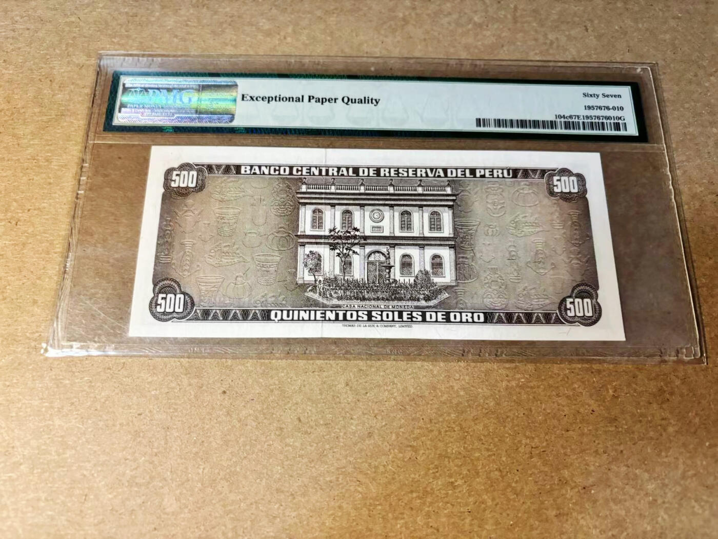 【Blue Auction】✨世界纸币精拍第533期【精】 【无47】秘鲁 1974年500索尔 PMG67EPQ 高分