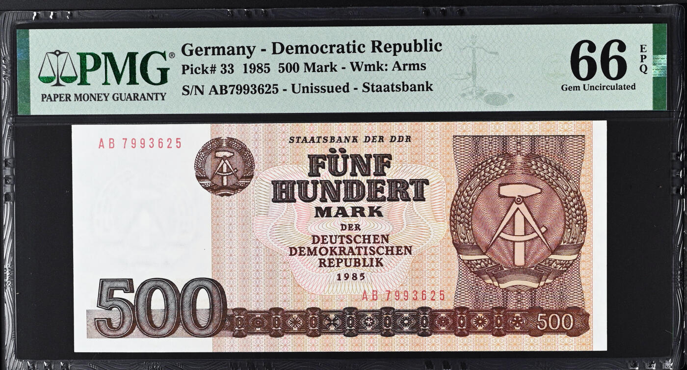 【Blue Auction】✨世界纸币精拍第533期【精】  德国 1985年500马克 PMG66EPQ 