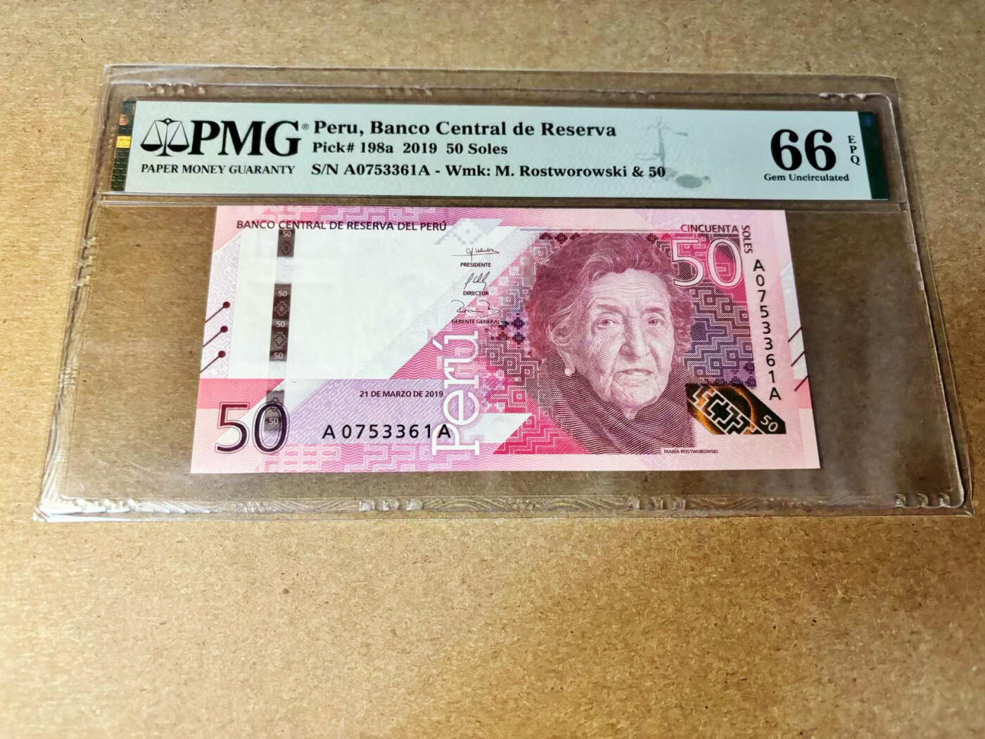 【Blue Auction】✨世界纸币精拍第533期【精】 【AA】秘鲁 2019年50索尔 PMG66EPQ 