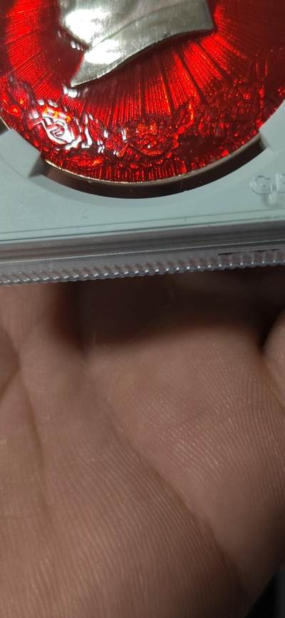 公博评级毛主席像章专场 公博评级毛主席像章，68高分，头像下方是葵花+三个忠字图案 