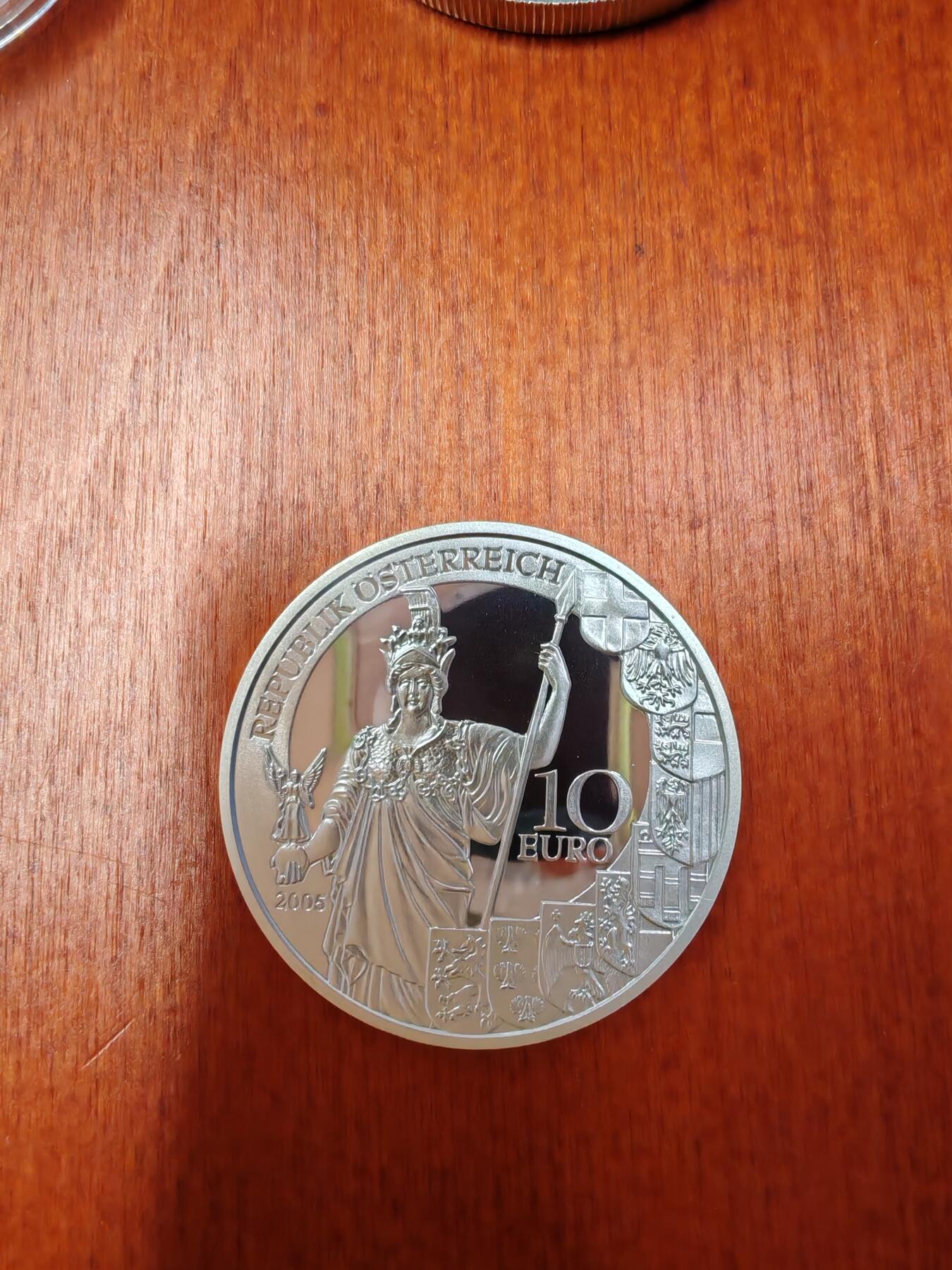 长老汇龙年精选第二十七场拍卖 2005奥地利第二共和国成立60周年10欧元精制银币，6万枚
