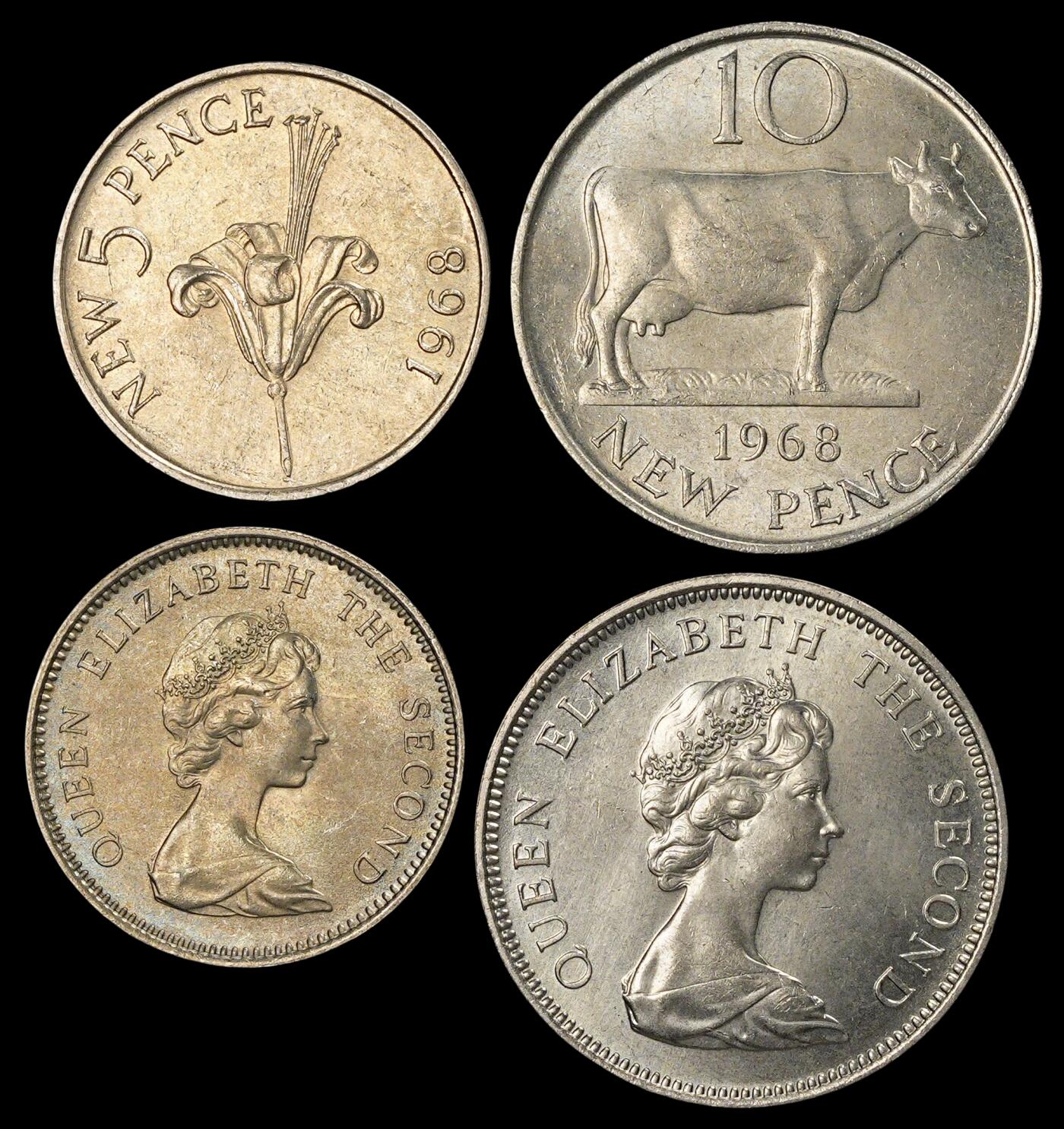 修遠堂世界钱币第三十七期 全场包邮 1968年英国海峡群岛套币 带原盒 完全未流通