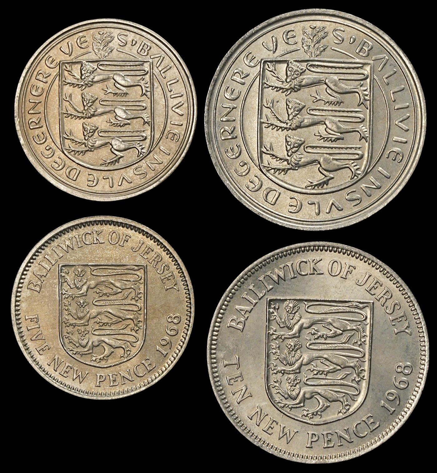 修遠堂世界钱币第三十七期 全场包邮 1968年英国海峡群岛套币 带原盒 完全未流通