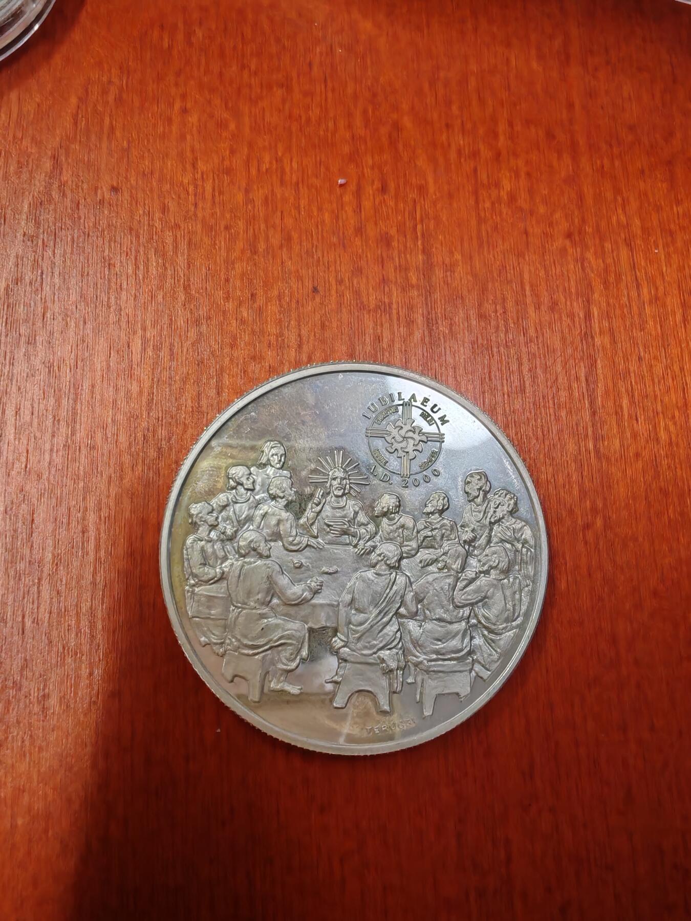 长老汇龙年精选第二十七场拍卖 1999安道尔千禧最后的晚餐10第纳尔1盎司精制银币，1.5万枚