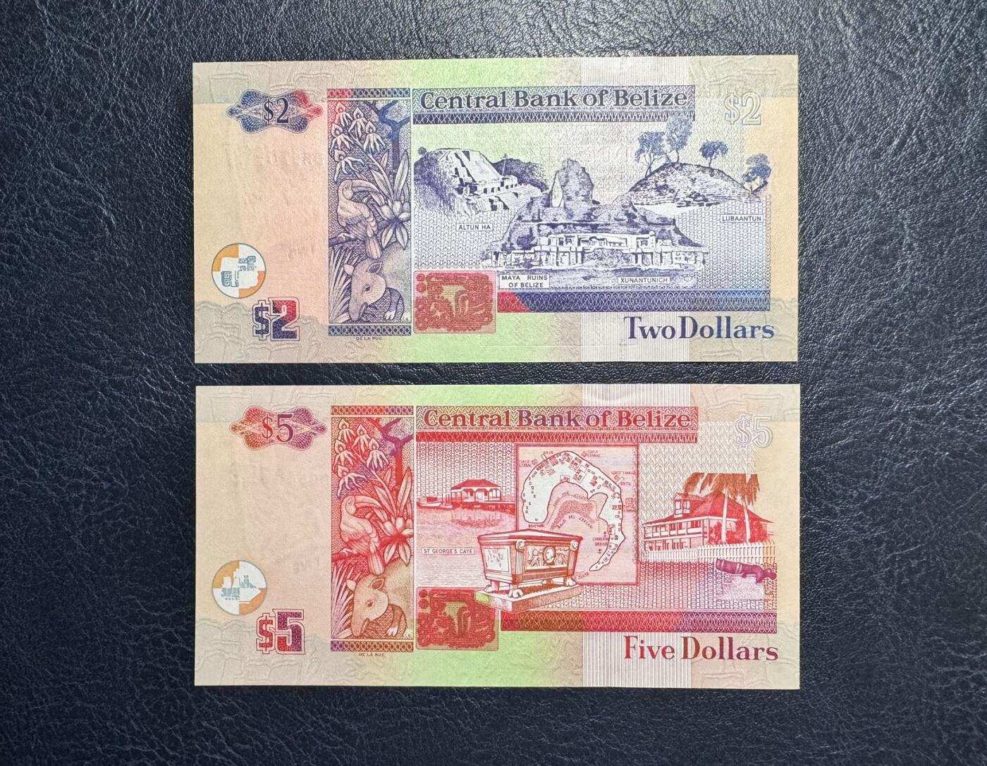 收藏联盟Quantum Auction 第371期拍卖  伯利兹2011年2和5元以及巴哈马2001和2019年1/2元首发A冠 品相全新UNC