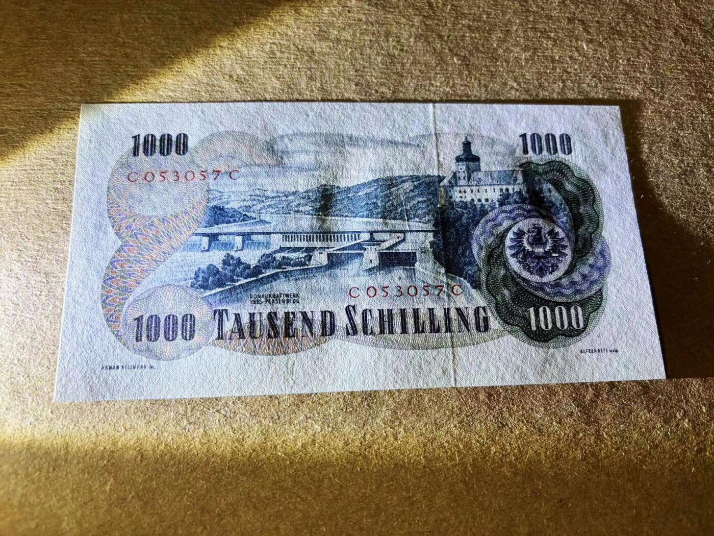 【Blue Auction】✨世界纸币精拍第533期【精】 奥地利 1961年1000先令  工程师维克多•卡普兰  AU+/UNC-