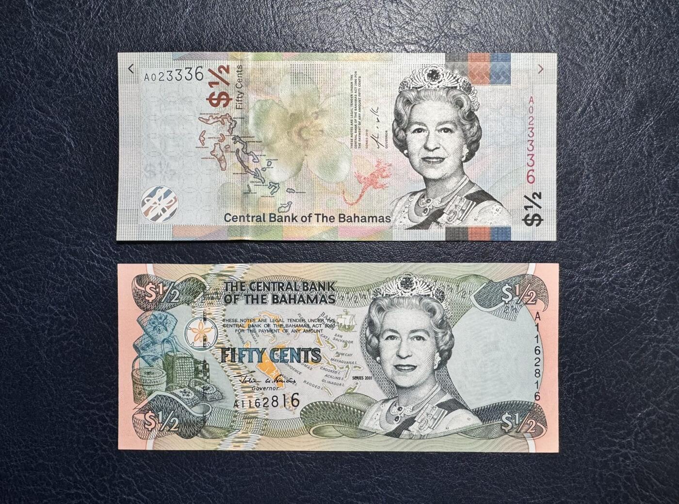 收藏联盟Quantum Auction 第371期拍卖  伯利兹2011年2和5元以及巴哈马2001和2019年1/2元首发A冠 品相全新UNC
