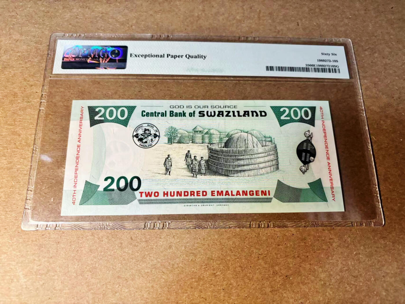 【Blue Auction】✨世界纸币精拍第533期【精】 斯威士兰 2008年200E PMG66EPQ 