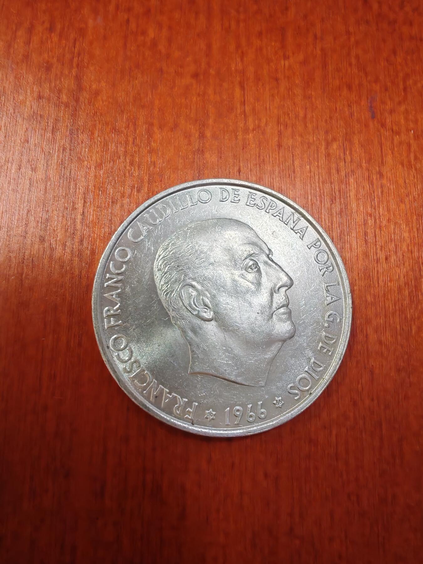 长老汇龙年精选第二十七场拍卖 1966（66）西班牙弗朗哥100比塞塔银币