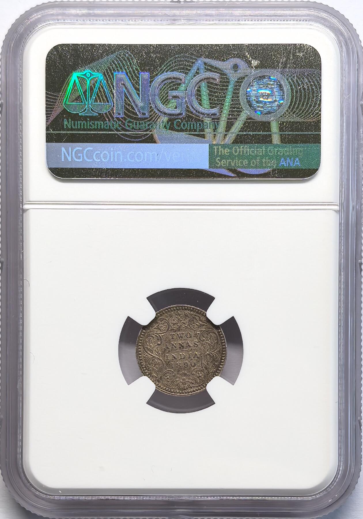 凡希社世界钱币微拍第二百八十二期 1890C英属印度小维2安那银币NGC-MS62