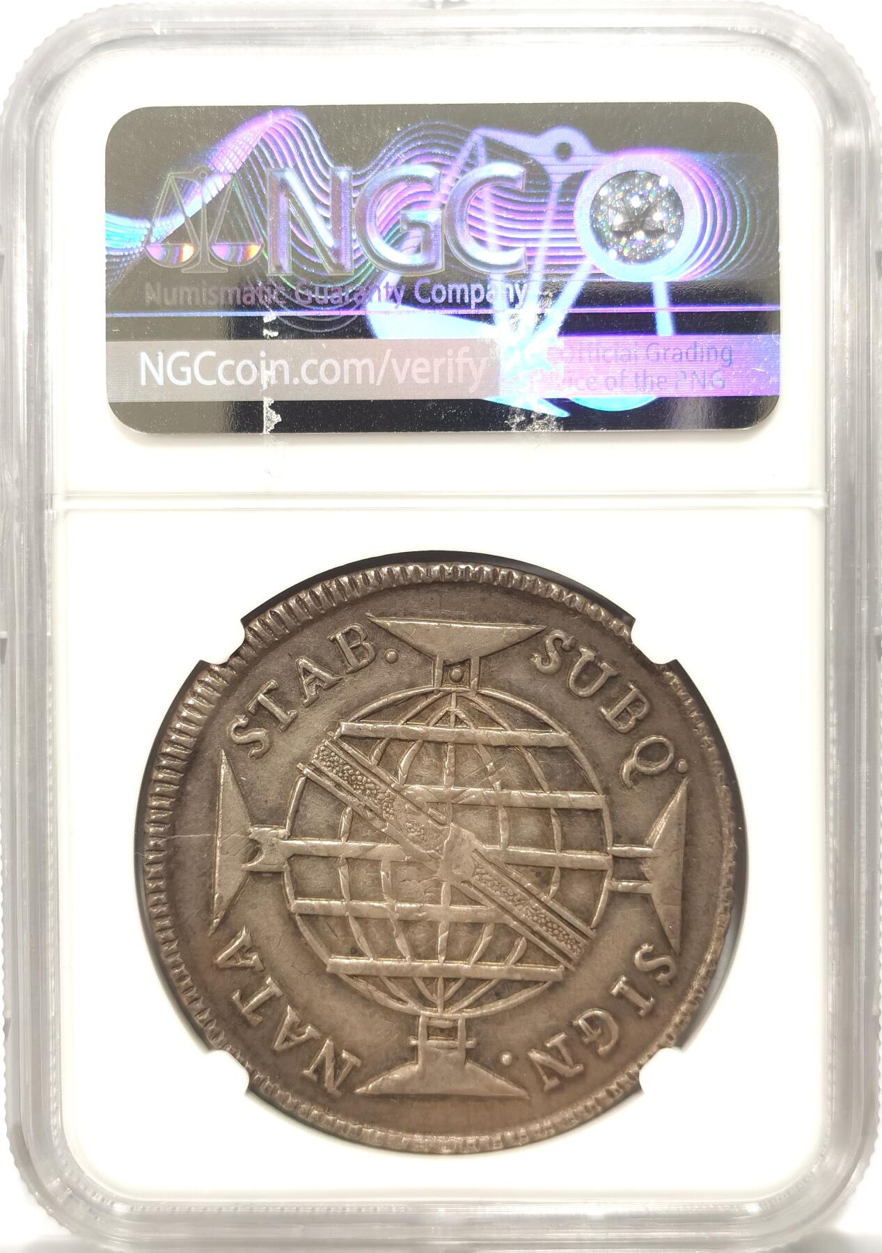 博洋堂“长夏未央”8月精品专场暨第089期（全场包邮） NGC AU58 巴西1814年960R大银币，一流状态