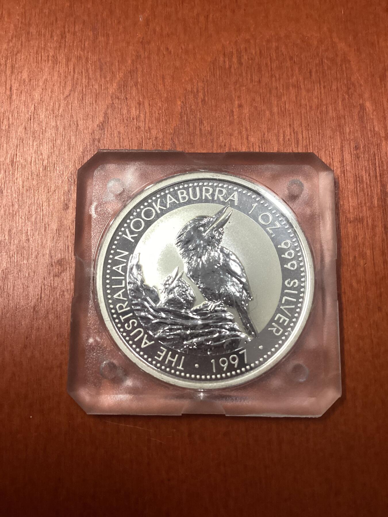 长老汇龙年精选第二十八场拍卖 1997澳大利亚笑翠鸟1元银币，1盎司999银，封装