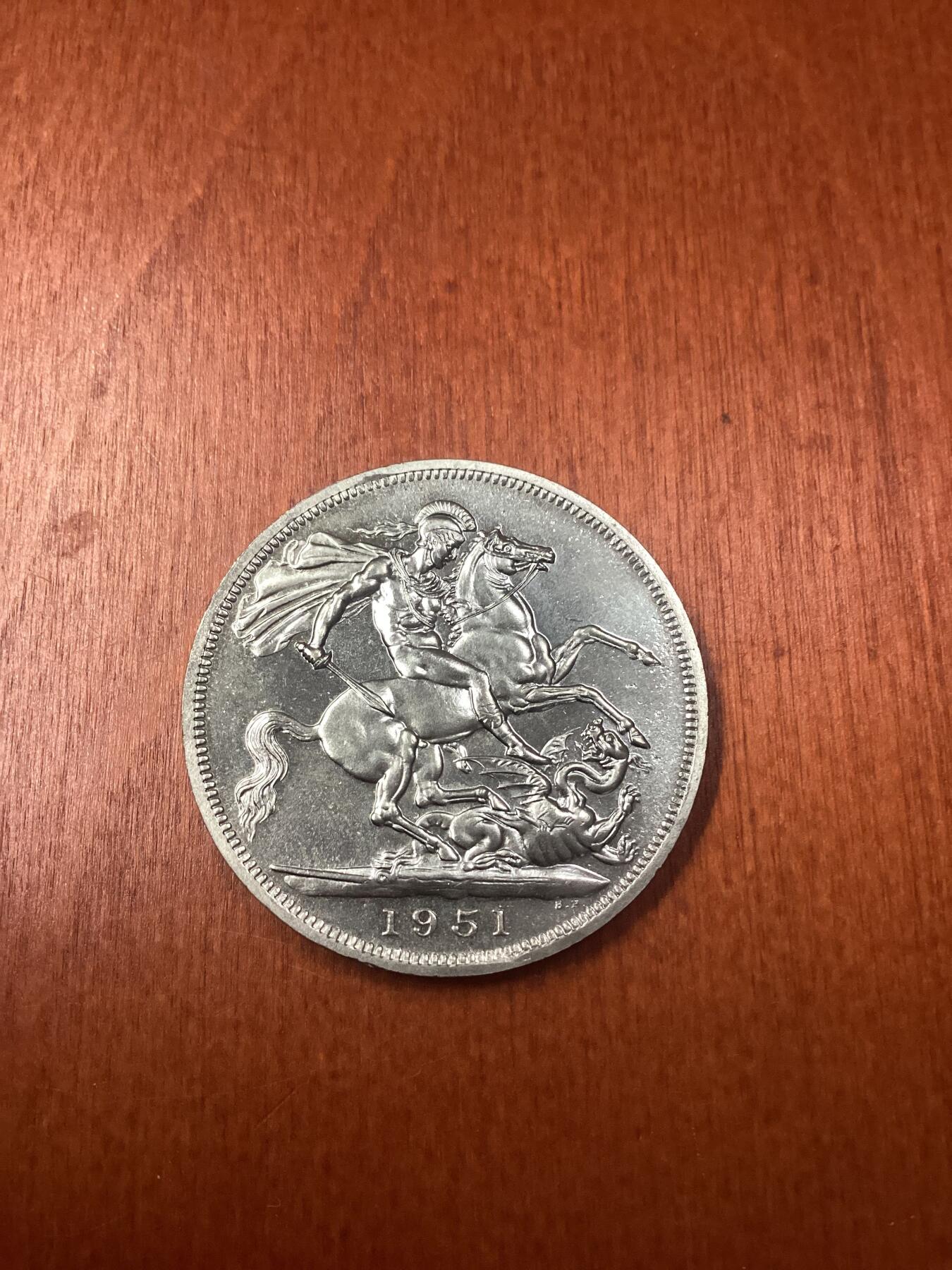 长老汇龙年精选第二十八场拍卖 1951英国乔治六世1克朗镍马剑