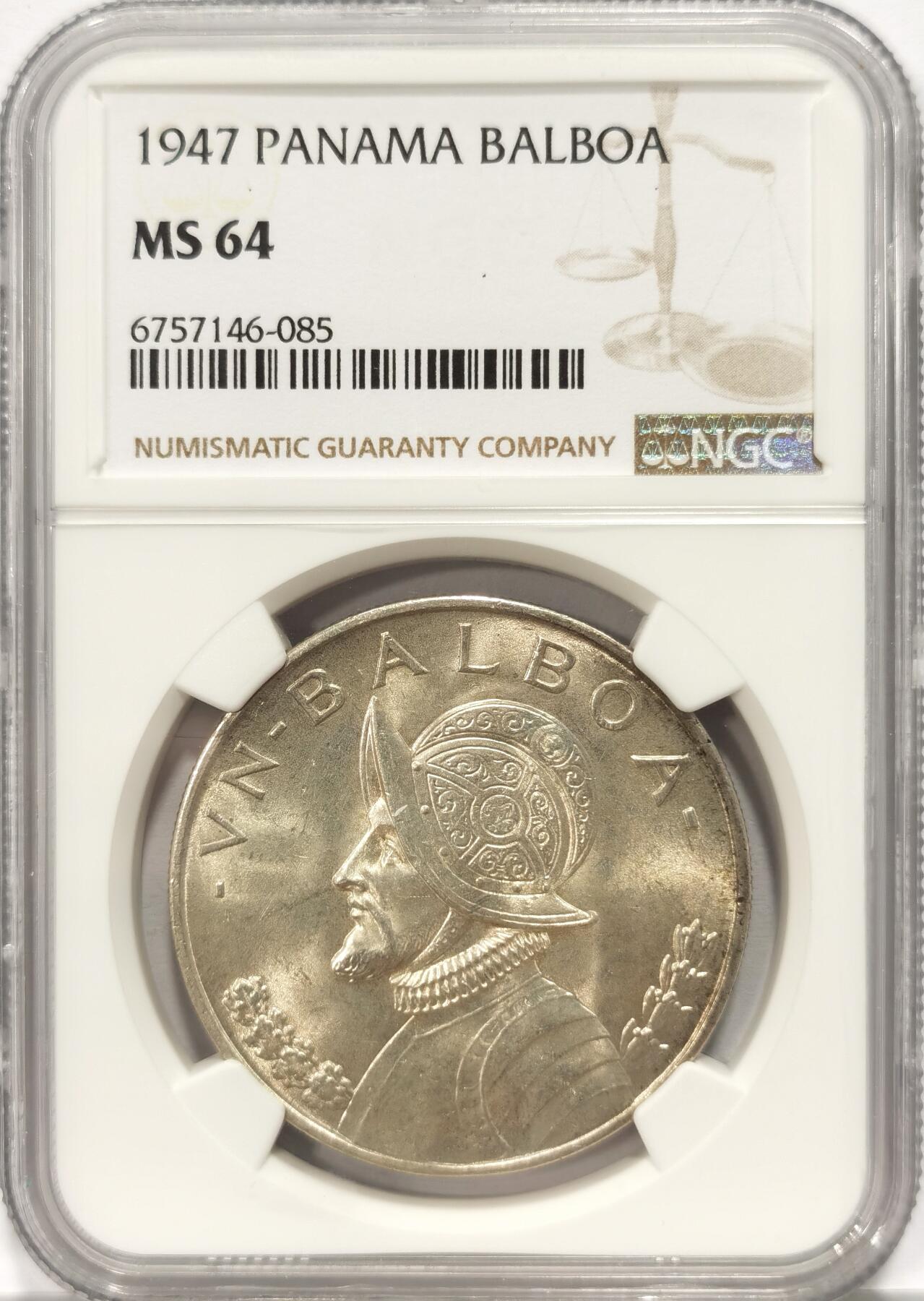 博洋堂“长夏未央”8月精品专场暨第089期（全场包邮） NGC MS64 巴拿马1947年波拿巴，霜白转光