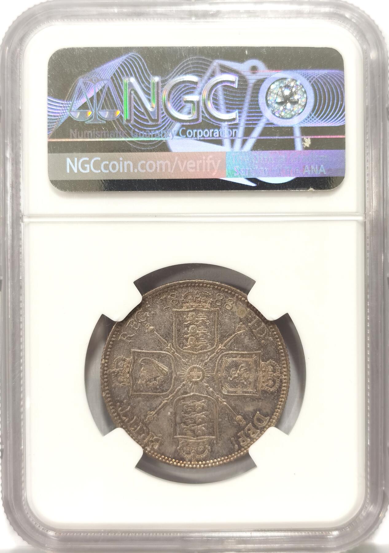 博洋堂“长夏未央”8月精品专场暨第089期（全场包邮） NGC MS61 英国1888年维多利亚高冠弗洛林 经典吉祥年份 名家收藏品 英国老彩