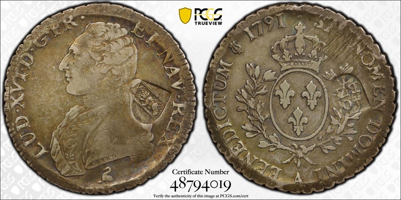 博洋堂“长夏未央”8月精品专场暨第089期（全场包邮） PCGS XF40 瑞士伯尔尼1816加盖1791法国路易十六埃居40B，PCGS唯一入盒。加盖币核心看戳记，此枚戳记AU水准，不容错过。