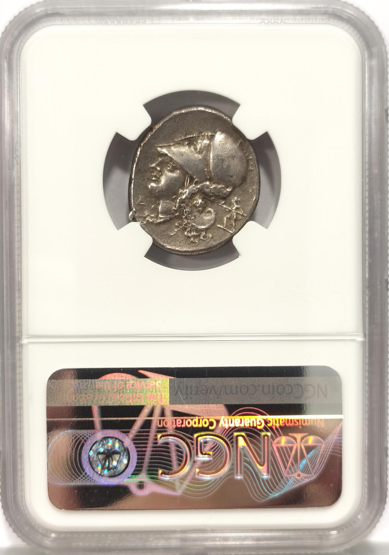 博洋堂“长夏未央”8月精品专场暨第089期（全场包邮） NGC AU4/2 公元4世纪古希腊雅典娜头像 科林斯飞马银币 非常规整的一枚 打制给到4分 也是很不错的分数了