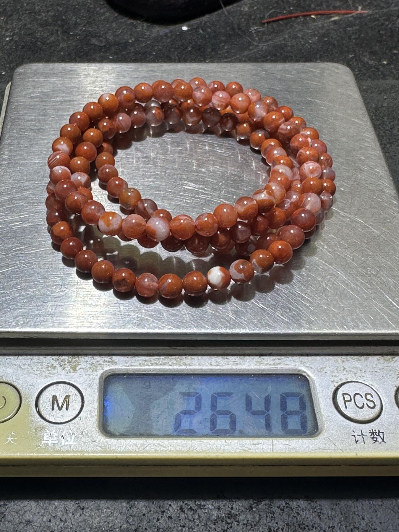 精美川料南红玛瑙多圈手串一条，，