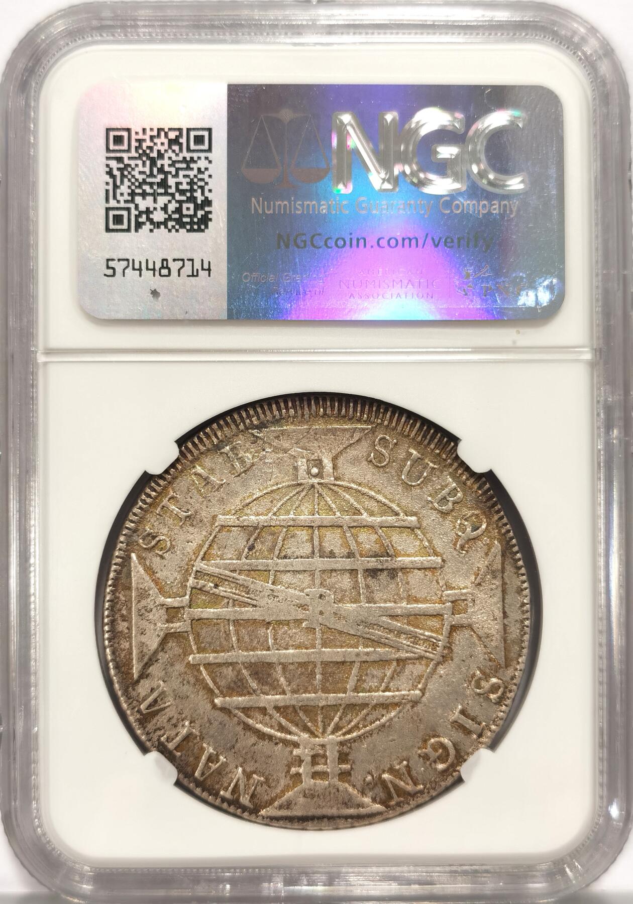 博洋堂“长夏未央”8月精品专场暨第089期（全场包邮） NGC AU58 葡属巴西1816年R版960R地球大银币，原汁原味，不错的年份